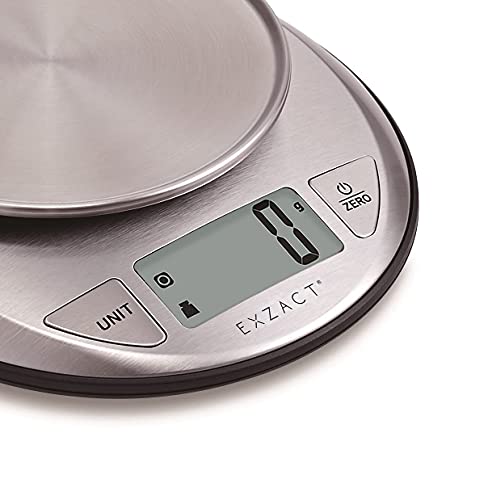 Exzact Elektronische Küchenwaage mit Großer Anzeige - Flüssigkeitsvolumen Messfunktion/Auto-Zero/Tare - 5kg/11lb – Ansicht 4