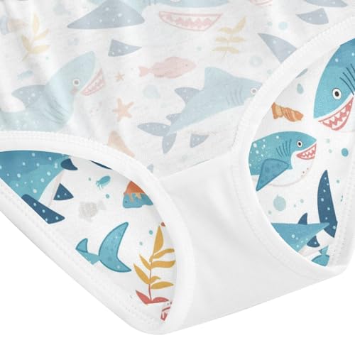Wusikd Cute Sharks Girls' Underwear Cotton Fishes Girls Briefs Soft Toddler Underwear 2T 5