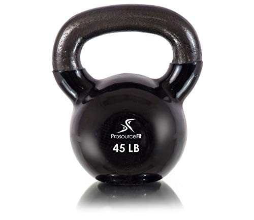 ProsourceFit Vinyl Coated Cast Iron Kettlebells for Full Body Fitness Workouts 45 lb