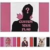 Personalized Pink Canada Flag with Custom Photo, Pink Fabric Customizable Picture Flags Made for Canadian Home Decor, Party, Garden, Office or School