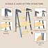 Foldable Toddler Tower Preassembled Kitchen Stool, Folding Tower for Learning with 3 Adjustable Heights Montessori Toddler Standing Tower for Kids Collapsible Wooden Step Stool, Light Gray