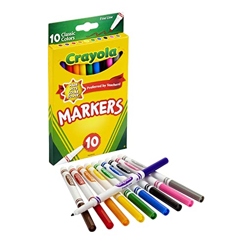 CRAYOLA MARKERS FINE LINE 10 COUNT