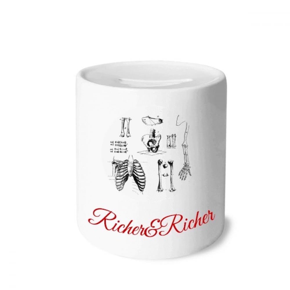 no/no Human Skeleton Lucky Sketch Rich and Rich Bank Saving Box Coin