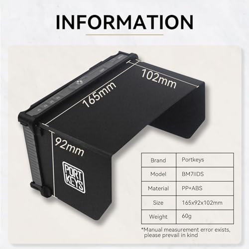 Image of Portkeys Camera Field Monitor Sunshade Visor for BM7 II DS