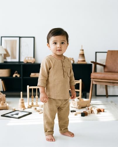 Image of Baby Boys Night Suit 3 /4 Sleeves Co-Ord Nightwear Set - Pure Cotton- Soft, Comfy & Perfect for Sleep Time