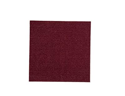 CISSLOR Self Adhesive Carpet Floor Peel Tile Square 12 Pcs 12" x 12" Peel and Stick Carpet Floor Tiles Home Furnishings Floor Easy Install DIY (12, Red)
