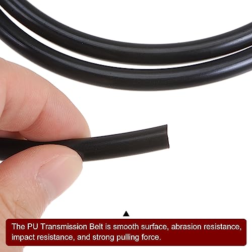 QUARKZMAN PU Übertragung Gürtel Polyurethan Rundriemen Antriebsriemen 6mm Durchmesser 10ft(3 Meter) Länge Glatte Oberfläche PU Urethan Gürtel für Antrieb Übertragung Schwarz