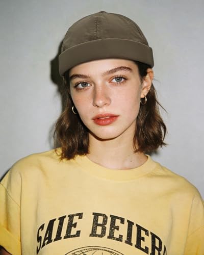 Image of CLAPE Lightweight Breathable Brimless Cap Street Casual Versatile Summer Quick Dry Docker Cap No Brim Sailor Cap Leon Cap
