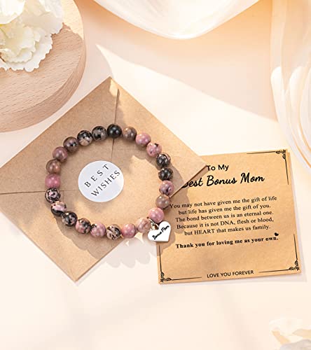 Image of Heart Charm Bracelet for Nana Grandma Bonus Mom Birthday Gifts