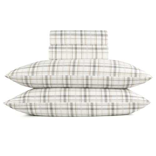 Lodge & Linen Flannel Sheets King Size Rich Cotton -High GSM Flannel Bed Sheet Deep Pockets - Warm & Cozy Flannel Sheet Set for All Seasons