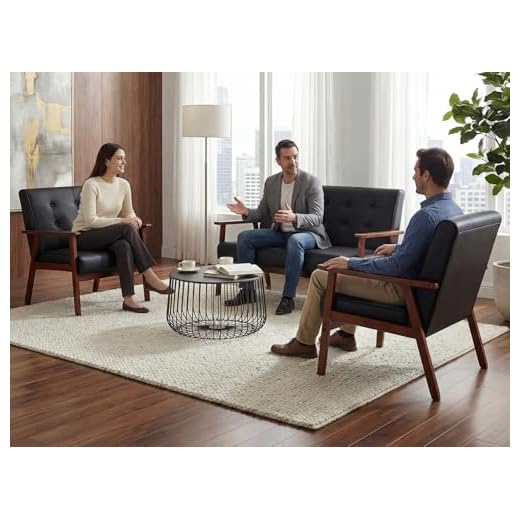 JIASTING Mid Century Loveseat and Chair Set