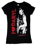 Walking Dead The I Love Heart Daryl Dixon Licensed Juniors Sheer Girls T-Shirt XL Black