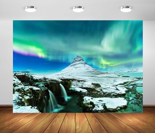 Fondo fotográfico BELECO 6x4ft Aurora Boreal miniatura 1