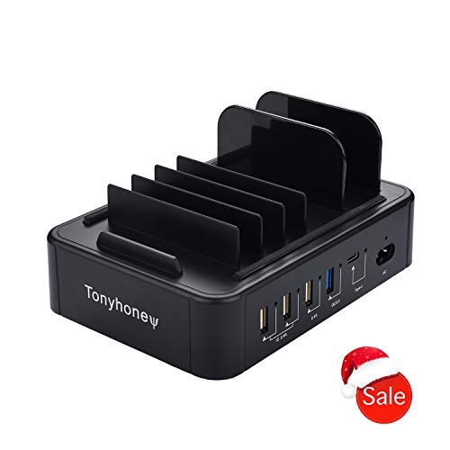 Tonyhoney Smart QC 3.0 Charging Station Universal 5 Ports 60W 12A Multiple Devices for Smartphones B - //coolthings.us