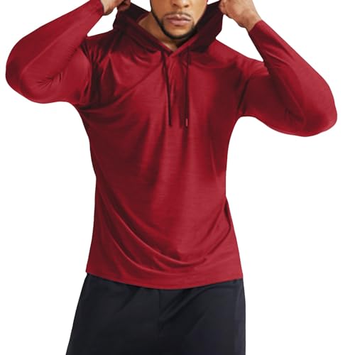 Sudadera con capucha y cremallera para hombre en color rojo talla XL