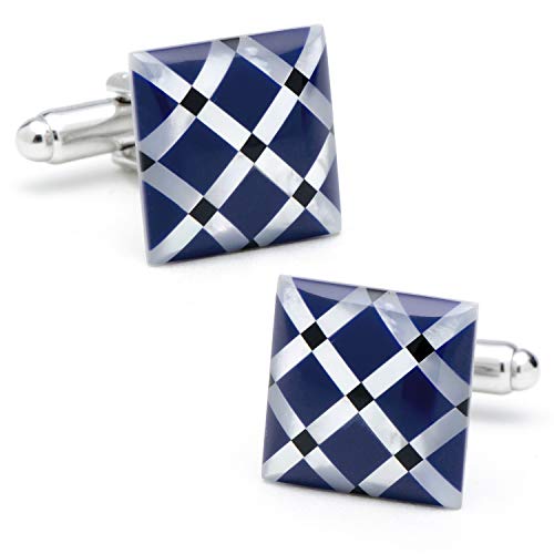 Ox And Bull Trading Co. Mother Of Pearl Diamond Cufflinks #TOP21