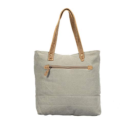USA Stamp Upcycled Canvas and Hair-On Leather Tote Bag3