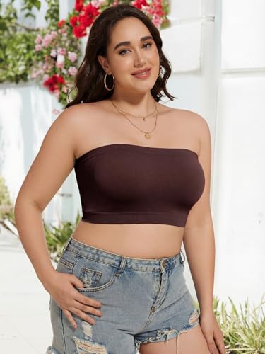 Image of HESTYA 3 Pack Women's Strapless Bandeau Bra Seamless Bralette Soft Stretchy Non-Padded Wireless Tube Top Bras