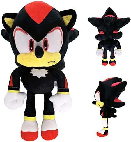 ODAPTO Classic Hedgehog Plush Toy 12" The Hedgehog Toy Plush Figure Classic Hedgehog Plush Doll for Boys Girls Best Gift Graduation Gifts(Black)