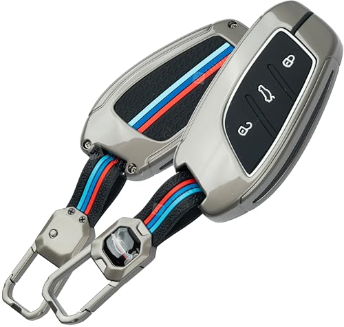 Image of SHOPOFLUX Metal Key Cover Compatible with MG ZS EV Electric | Astor 3 Button Smart Key