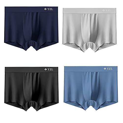 Men's Boxer Briefs bulge Enhancing ice silk Underwear Quick Dry Breathable Pouch Oversized 7xl Underpants