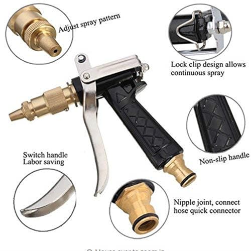 Image of Brass Adjustable Water Spray Gun with Trigger Handle and Hose Connector