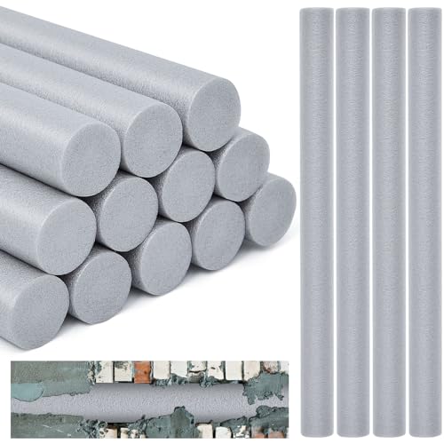 Image of Leyndo 12 Pcs 2 inch x 25.4 inch Long Backer Rod Closed Cell Caulking Filler Rope Concrete Crack Filler Expansion Joint Strips Caulk Saver Foam for Joints Crack Filling(Gray)
