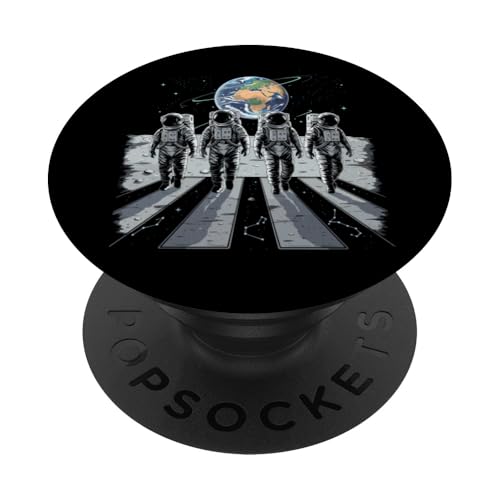 Astronauts Walking on Moon with Earth Background Space Art PopSockets Klebender PopGrip