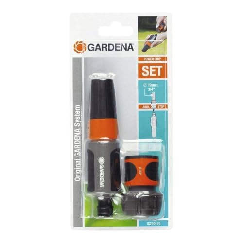 Gardena 18290-26 - Kit terminal de riego 19 mm Para manguera de Ø int. 19 mm. Contenido: 1 x 18214, 1 x 18300, Estándar, 22,3 x 10,6 x 4,5 cm