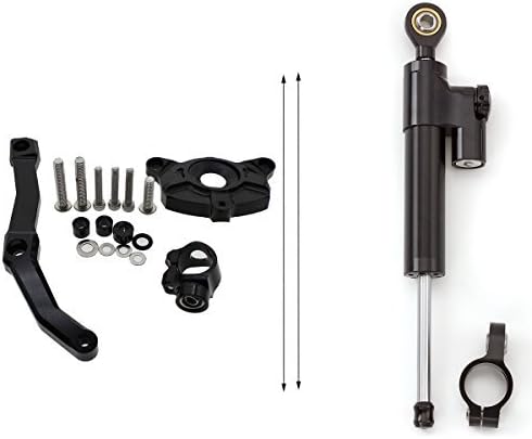 FXCNC Motorcycle CNC Steering Damper Stabilizer Buffer Control Bar With Mounting Bracket Kit Full Set Compatible with Z1000 2010-2013