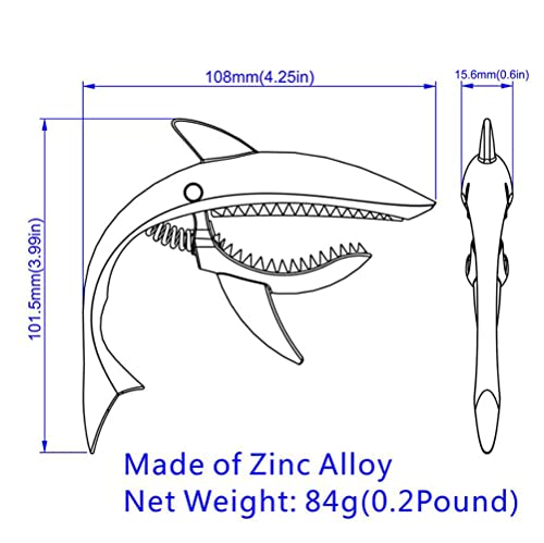 Hm Vicyy Capodastre Requin Capo de Guitare en Alliage de Zinc Capodastre pour Guitare Acoustique et électrique… - Les Beatles, Paul McCartney, John Lennon, RIngo Starr, George Harrison Hm Vicyy Capodastre Requin Capo de Guitare en Alliage de Zinc Capodastre pour Guitare Acoustique et électrique… – Image 6