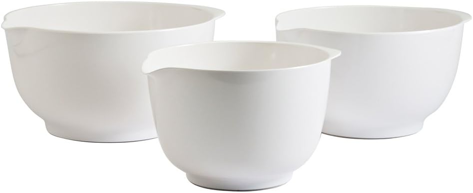 Hutzler Melamine Mixing Bowl Set: 2, 3 and 4 Liters, White (3234WH)