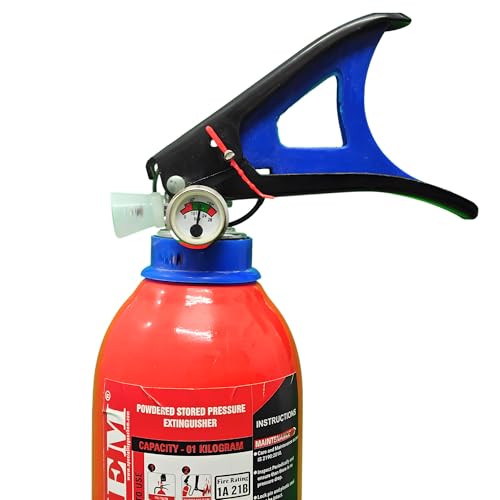 Image of ABC Multipurpose Dry Powder Fire Extinguisher - ISI Certified, Portable & Easy to Use - for Home, Office, Car, Shop, Kitchen - Fire Safety Equipment (1kg)