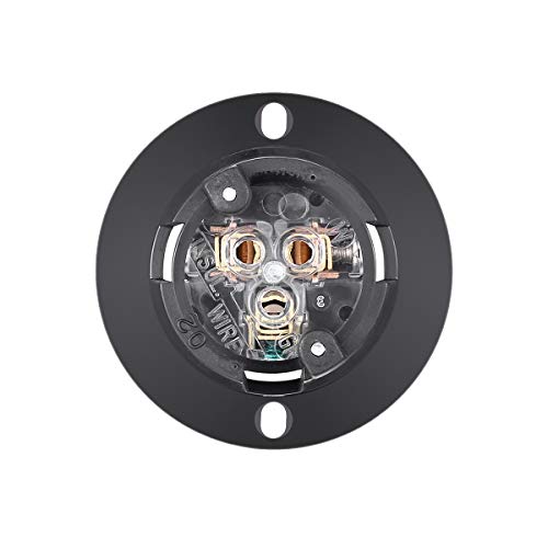 Miady 15 Amp Flanged Outlet 125V, Nema 5-15 Flanged Power Outlet Receptacle With Waterproof Front & Back Covers, 2 Pole 3-Wire, For Marine Boat Rv Electrical Connections, Ul Listed #TOP3