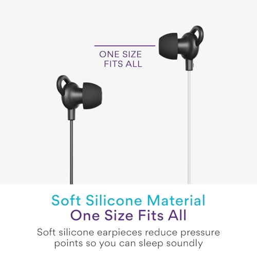 Image of MEE audio SleepTones USB-C Wired Sleep Earbuds for Side Sleepers with Lightweight Low-Profile Silicone Earpieces, Noise Reduction Sleeping Headphones with Built-in Mic & Volume Controls (USB Type C)