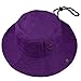 Wide Brim Hiking Fishing Safari Boonie Bucket Hats 100% Cotton UV Sun Protection for Men Women Outdoor Activities S/M Purple