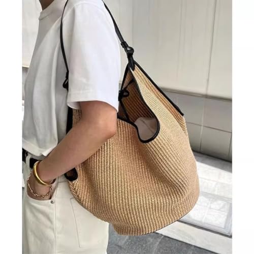 Handbag Handbag Straw Woven Bag Women 2024 New French Niche Designer Shoulder Bag Crossbody Straw Bags(Small)3