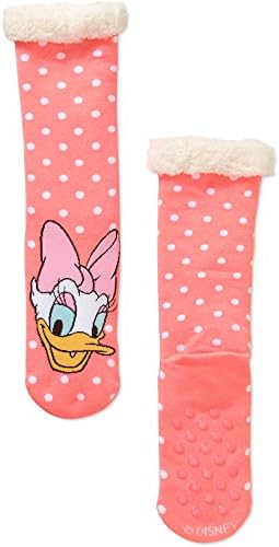 FuzzSox Daisy Duck Dots Knit Crew Socks for Young Girls