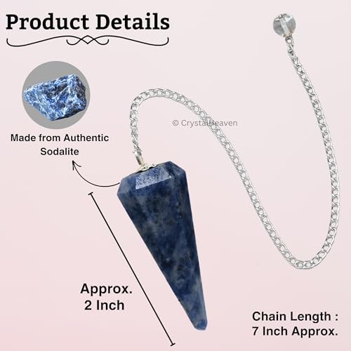 Image of Sodalite Pendulum Dowsing Tool - Natural Crystal Pendulum for Spiritual Guidance - Premium Dowser Pendulum for Accurate Divination and Energy Healing - Perfect for Energy Healing and Chakra Balancing - Handcrafted with Precision and Elegance