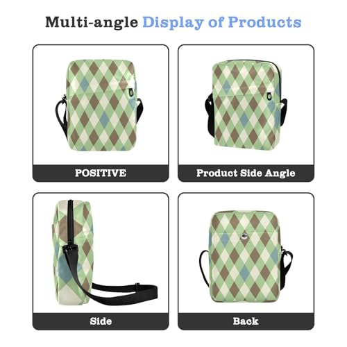 crossbody messenger bag Crossbody Bags For Women Shoulder Handbags For Women Adjustable Strap for Casual Casual- Plaid Green Yellow White Blue4