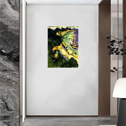 Tableau d'art abstrait paysage et impression sur toile pour décoration