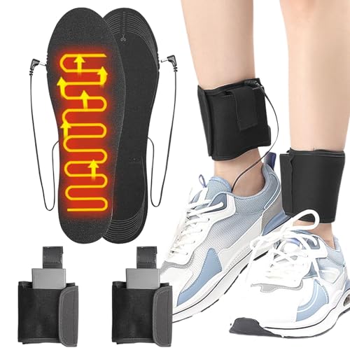 Plantillas eléctricas calentadas - Plantillas calentadas por invierno para zapatos - Plantillas de zapatos de corte libre para correr, trabajar, caminar y caminar