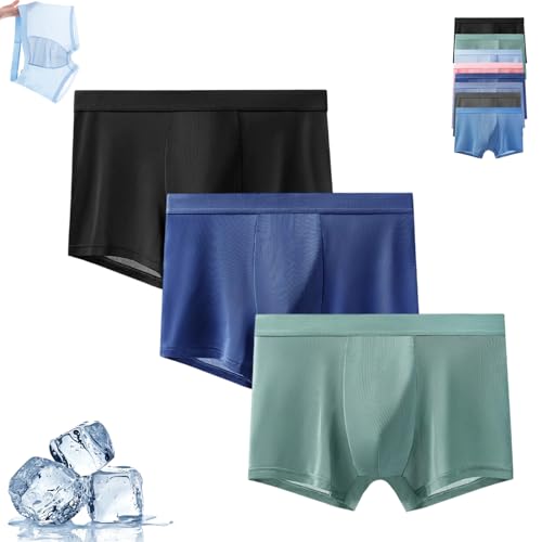 Ice Boxer Pro for men, Nuvellor Ultra Comfortable Premium Silk Underwear, Men Cooling Breathable Stretch Briefs