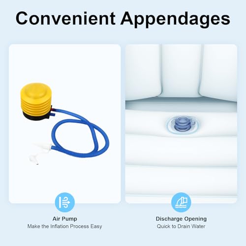 Baby Inflatable Bathtub with Air Pump Portable Travel Infant Bath Tub - Image 5