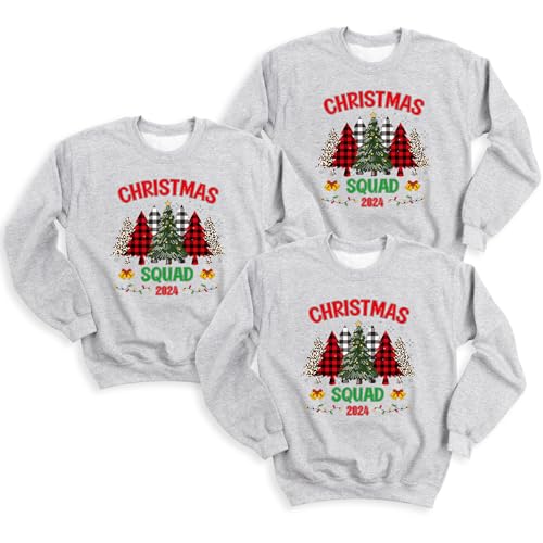 Christmas Squad Family Matching Sweatshirt - Unisex Christmas Tree 2024 Design for Women - Holiday Hoodie2