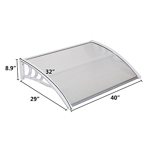 100 X 80 Household Application Door & Window Awnings Transparent Board & White Holder #TOP2