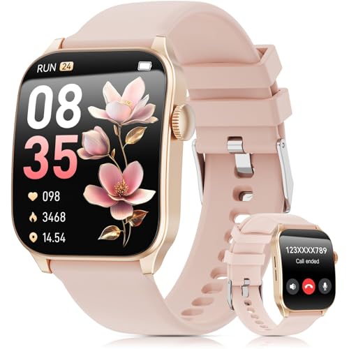 Smart Watches for Men Women, 1.91' HD Curve Screen Smartwatch (Answer/Make Call), Fitness Tracker with Heart Rate/Sleep Monitor, Pedometer, 100+ Sport Modes, Smart Watch for Android iPhone (Pink)