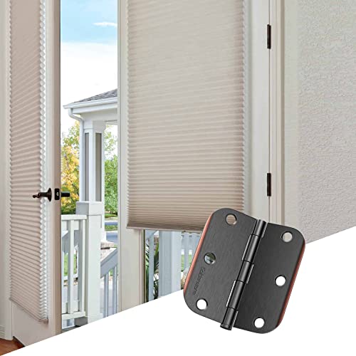 Goldenwarm 3 Pack Stainless Steel 3.5 Inch Oil Rubbed Bronze Door Hinges, Interior Door Hinges With 5/8" Radius Corners, Flat Hinges For Doors 3 1/2 Inches, 3 ½" Door Hardware For Bedroom Garage #TOP5