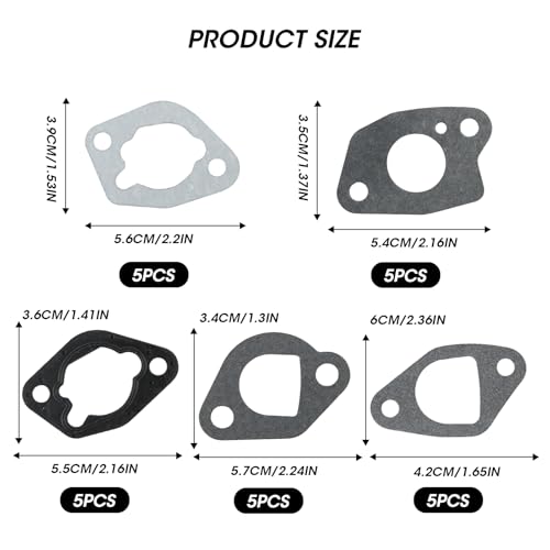 Image of 25 Pcs Predator Hemi 212 Carburetor Exhaust Intake Gasket Kit, Small Engine Carb Head Gaskets Material Compatible with Predator 196cc 212cc Honda Clone GX160 GX200 Power Equipment