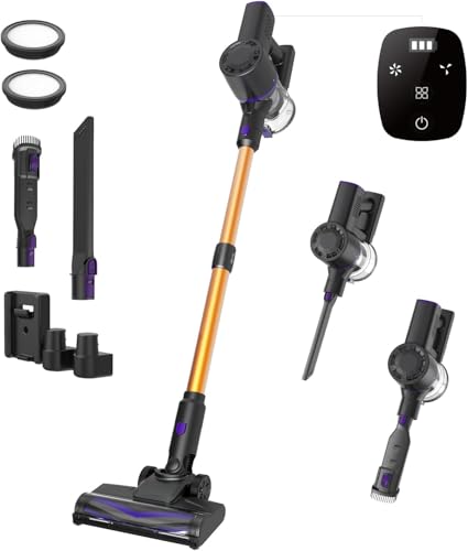 Vexilar Aspiradora sin Cable V8PRO 35KPa,Aspiradora 3-en-1 Autonomía 40 Mins, Escoba Aspiradora sin Cable Potente Succión,Aspirador Vertical para Pelo de Mascotas/Alfombra/Suelo/Coche